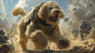 Golden Doodle Warrior