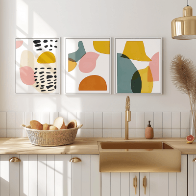 Elegant Kitchen Decor with Modern Art