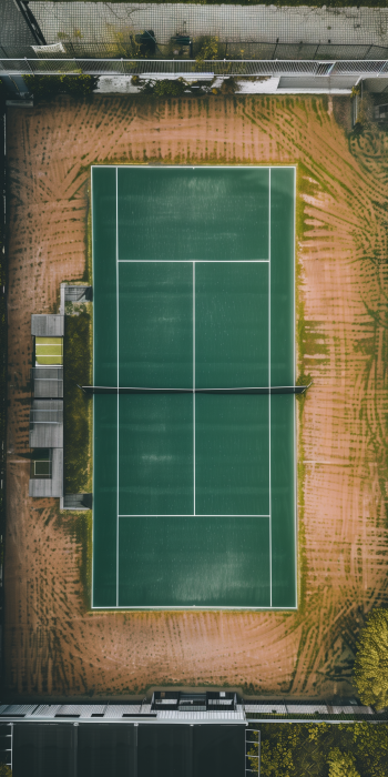 Grass-Covered Tennis Court