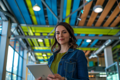 Attractive Female Designer in Modern Office