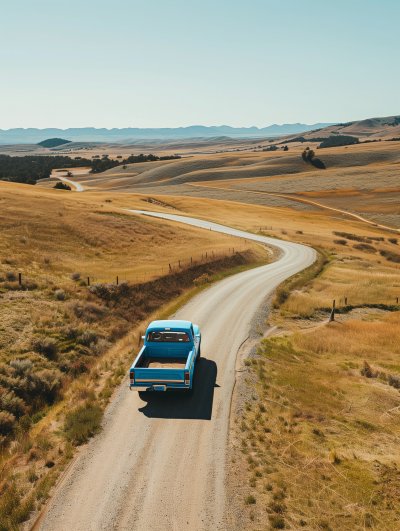 Vintage Ford Pickup Truck on Rural Road