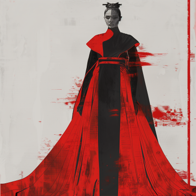 Chinese Opera Inspired Fashion Illustration