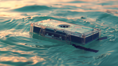 Cassette Tape on Emerald Sea