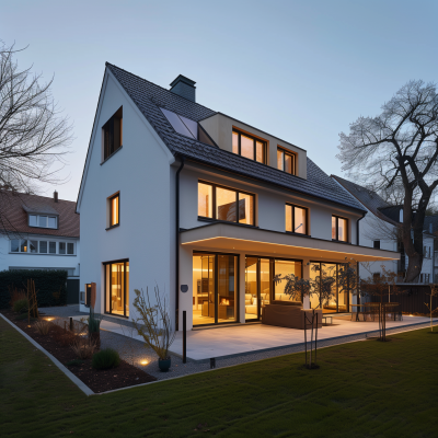 German Single-family House with Window Shutters