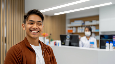 Young man at medical clinic in Hong Kong