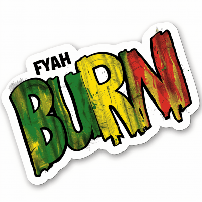 FYAH BURN Sticker Logo