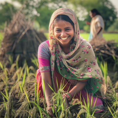 Rural Women Sowing Rice in Uttar Pradesh