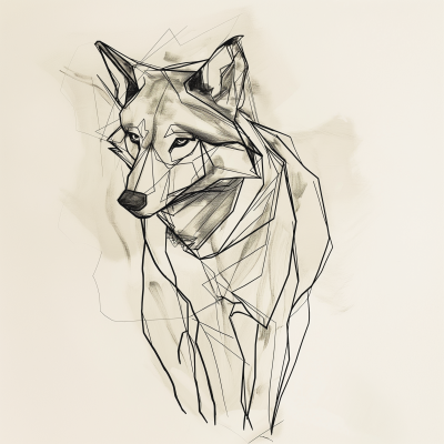 Minimalist Wolf Sketch