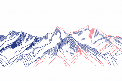 Colorado Mountains Line Art