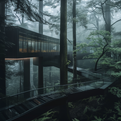 Bladerunner Architecture in the Forest