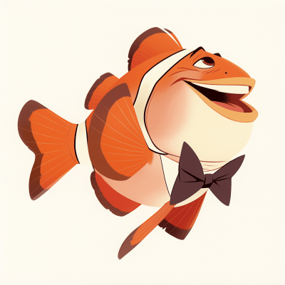 Vintage Animated Fish in Butler Uniform