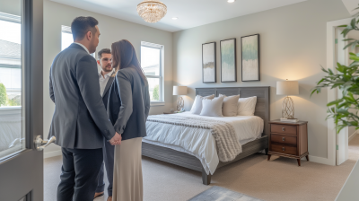 Real Estate Agent Showing Cozy Bedroom