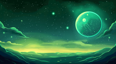 8-bit space landscape with green tint