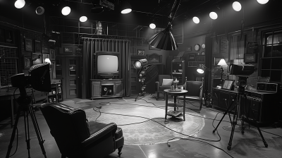 Vintage TV Studio Set