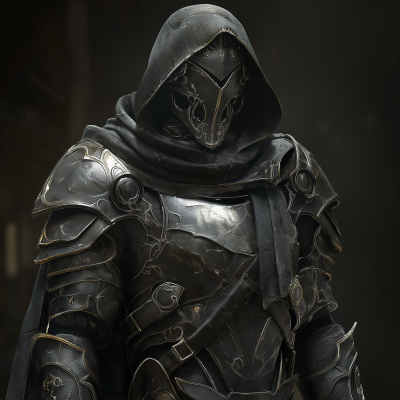 Modified Human with Plate Armor and Dark Hood