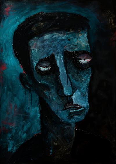 Mysterious Sad Man Portrait