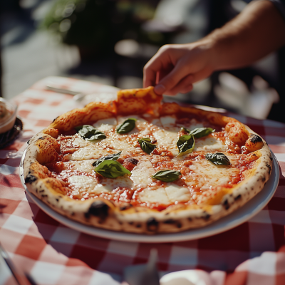 Neapolitan Pizza on Table