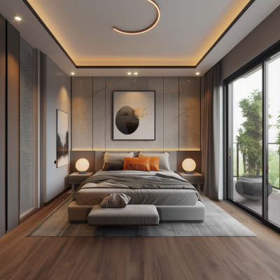 Modern Warm Minimalist Bedroom