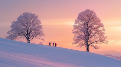 Serene Winter Landscape in Japanese Countryside