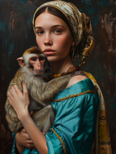 Woman with Monkey