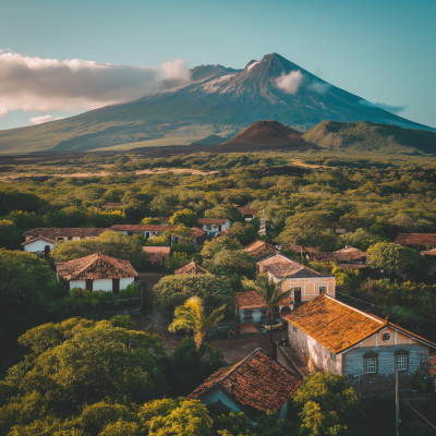 Ecuadorian Town by Active Volcano