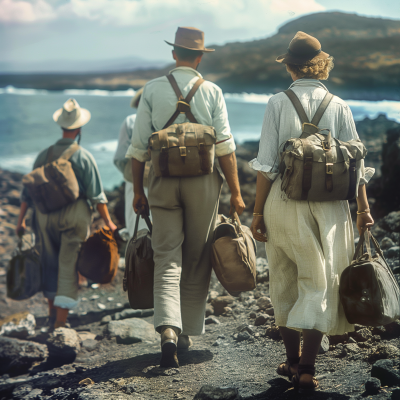 German Explorers Arriving to Galapagos Islands in 1920