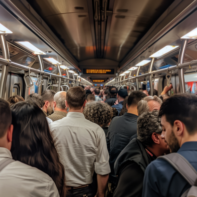 Crowded Subway Train
