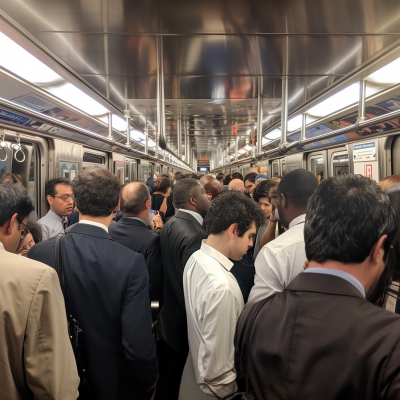 Crowded Subway Train