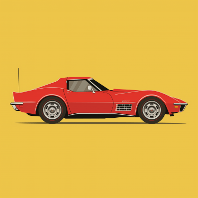 Minimalist Corvette Vector Illustration