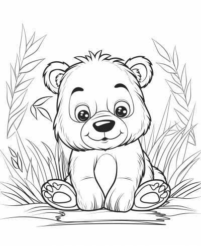 Cartoon Bear Coloring Page