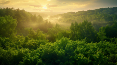 Green Forest at Evening