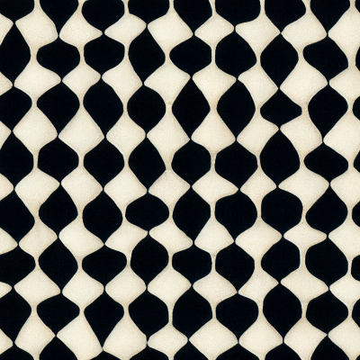 Retro Block Pattern with Squiggles and Stripes