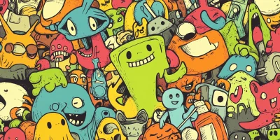 Colorful Cartoonish Chaotic Illustration