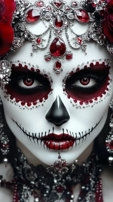 Mexican Skull Makeup on a Beautiful Woman