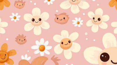 Cute Illustrated Daisy Pattern