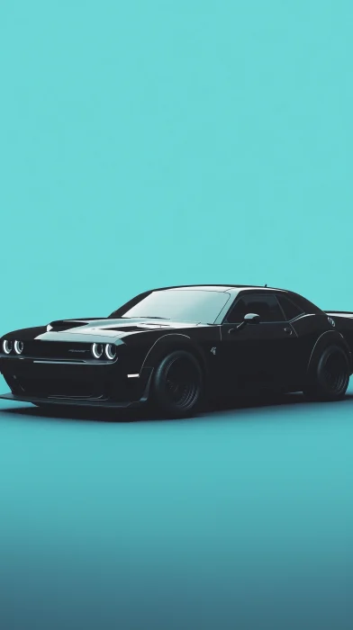 Black and White Dodge Challenger