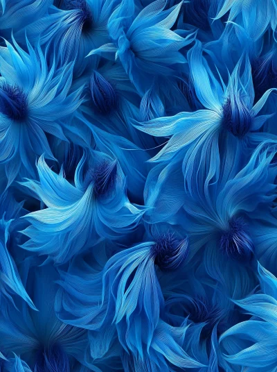 Alien Blue Flowers Pattern