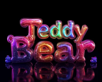 Teddy Bear Logo with Rainbow Colors