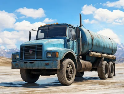 Water Tanker Truck on Road