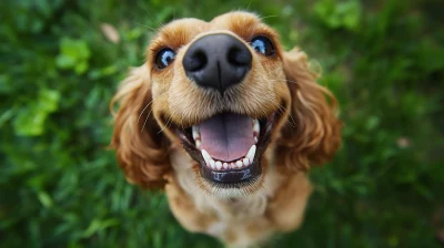 Happy Cocker Spaniel in Fisheye Style