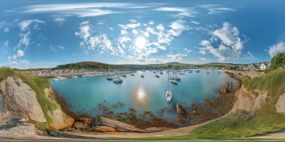 Spherical Projection of Salcombe Harbour