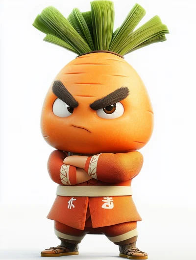 Chinese Cartoon Carrot in Dun Huang Costume