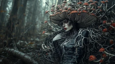 Mushroom Queen in the Forest