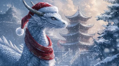 Majestic Dragon in Snow