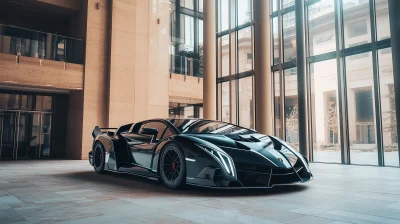 Modern Architecture with a Lamborghini Veneno