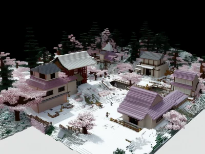 Winter Japanese Landscape Concept Art