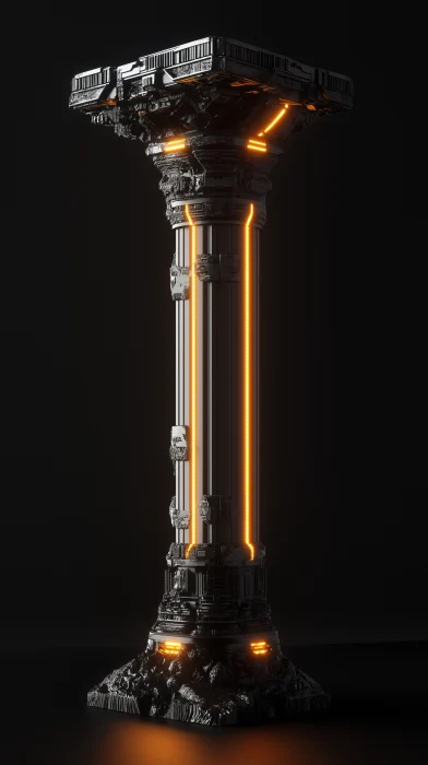 Futuristic Cybernetic Roman Column