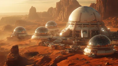 Futuristic Space Colony on Mars