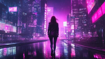 Neon Retro Cityscape