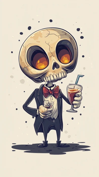 Tipsy Skull Cartoon Character